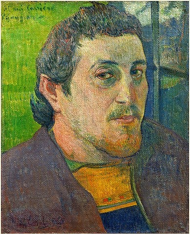 Paul Gauguin, Selbstbildnis, gewidmet Carriere. 1888-1889. (Washington,National Gallery,Gauguin,Paul,1848-1903,Öl auf Leinwand,19. Jahrhundert,Post-Impressionismus,© Copyright Artokoloro Quint Lox Limited,© Copyright Artokoloro Quint Lox Limited,Copyright Artokoloro,künstler,maler,porträt,selbstporträt)
