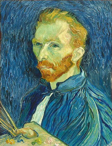 Vincent van Gogh, Selbstbildnis. 1889 (Öl auf Leinwand,Washington,National Gallery,Portrait,Selbstportrait,19. Jahrhundert,Gogh,Vincent van,1853-1890,Washington,DC,Vincent van Gogh,Maler Künstler Pinsel Palett blau)
