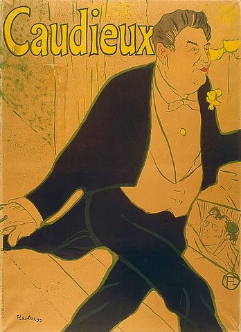 Henri de Toulouse-Lautrec, Caudieux. 1893. (Toulouse-Lautrec,Henri de,1864-1901,Lithographie in 4 Farben,19. Jahrhundert,Plakatkunst,Kunsthalle Bremen,Belle Epoque,mann,plakat,sänger,schauspieler,bühne,frack,franzose,französisch,französischer,frankreich)