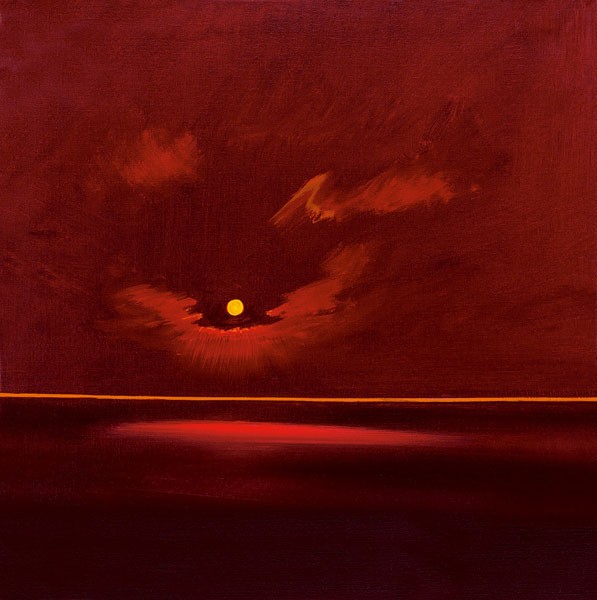 Spencer Lee, TROPISCHER SONNENUNTERGANG III (Meeresbrise, Meer, Sonnenuntergang, Horizont,  Wohnzimmer, Treppenhaus, Malerei, Wunschgröße, rot)