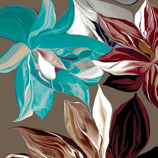 Sally Scaffardi, ALSTROEMERIA I (Blumen, Inkalilien, Floral, Blüten, Blütenblätter, Malerei, Treppenhaus, Wohnzimmer, Esszimmer, Wunschgröße, bunt)