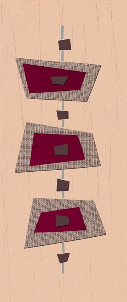 Design Show, A SENSE OF TIME II (Retro, Vintage, Grafik, Ornamente, Muster, geometrische Formen, dekorativ, Sechziger Jahre, Wohnzimmer, Treppenhaus, Jugendzimmer, Wunschgröße, beige/weinrot)