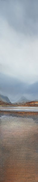 Peter Dworok, THE COMING STORM (Landschaften,  Berge, Gebirge, Wolken, Dunst, Nebel, Unwetter,  Malerei, Wohnzimmer, Treppenhaus, Wunschgröße, bunt)