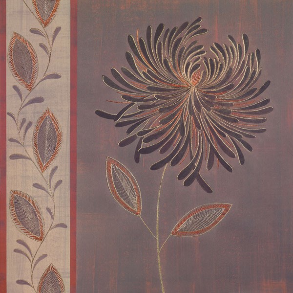 Design Show, OPULENT I (Grafik, Blumen, Blüten, florales Muster, dekorativ, stilisiert, Wunschgröße, Wohnzimmer, Treppenhaus, bunt)