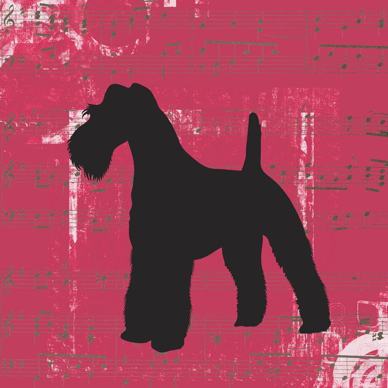 Taylor Greene, DOG II (Notenblatt, Hund, Terrier, Silhouette, modern, Grafik, Wunschgröße, Wohnzimmer, Jugendzimmer, pink/schwarz)