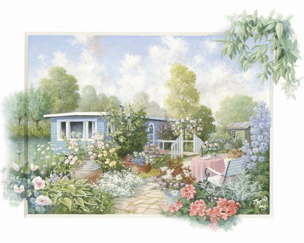 Peter Motz, CASA MODENA (Landschaft, Garten, Idylle, mediterran, Sommer, Blumen, Villa, Wunschgröße, Wohnzimmer, Treppenhaus)