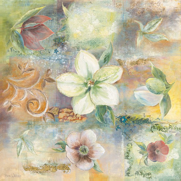 Rian Withaar, BEAUTY II (Blumen, Blüten, Pflanzen, modern, zeitgenössisch, Treppenhaus, Wohnzimmer, Wunschgröße, Malerei, bunt)