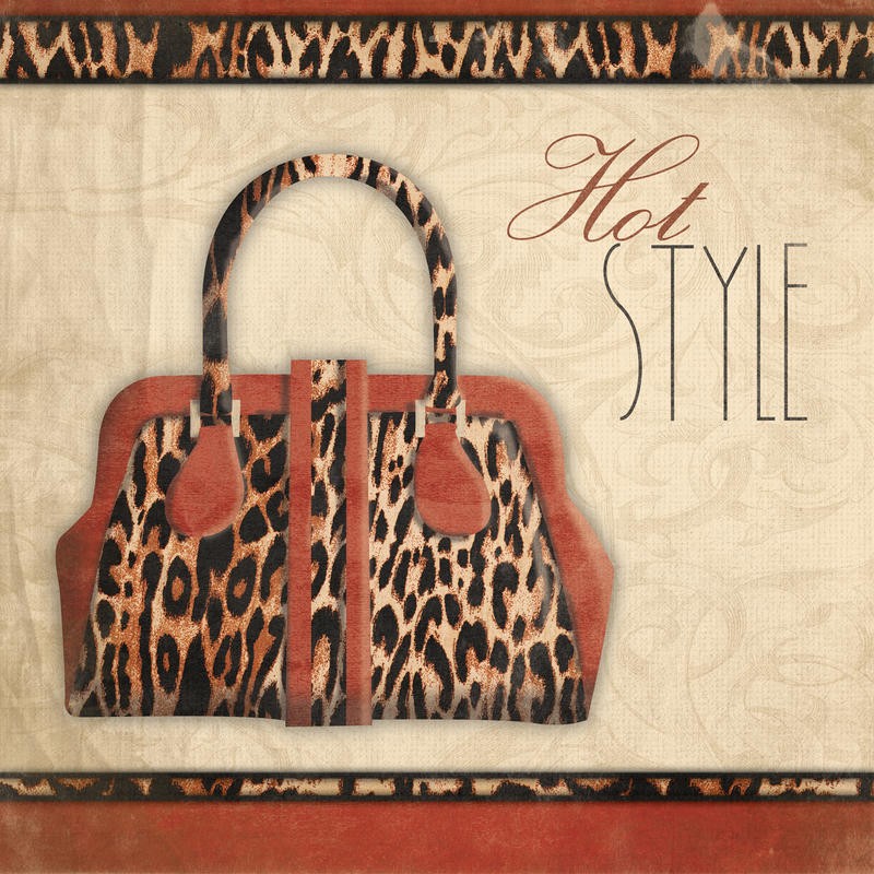 Jace Grey, HOT STYLE (Handtasche, chic, Style, Mode, Leopardenmuster, Retro, Grafik, Wunschgröße, Treppenhaus, bunt)