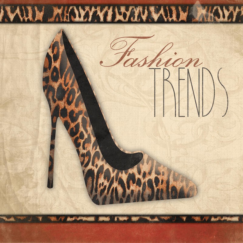 Jace Grey, FASHION TRENDS (High Heels, Schuhe, Pfennigabsatz, chic, Style, Mode, Leopardenmuster, Retro, Grafik, Wunschgröße, Treppenhaus, bunt)