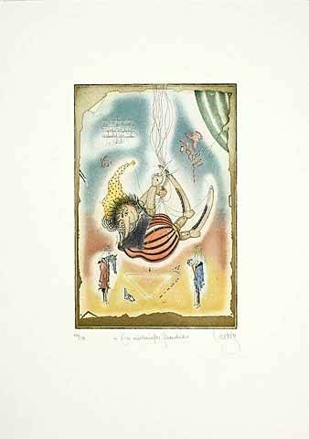Hercks Rainer 1 märchenhafter Scherenschnitt (Radierung, handsigniert)