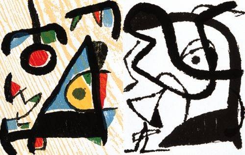 Miro Joan Engravings II (Holzdruck, unsigniert) (Surrealismus, Surreal, figurativ,  Muster, Ornamente,  Wohnzimmer, Treppenhaus, Büro, bunt, Klassische Moderne)