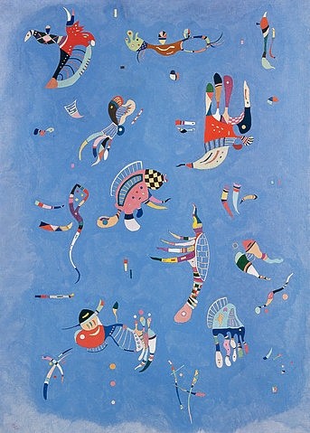 Wassily Kandinsky, Himmelsblau. 1940. (Abstraktion,20. Jahrhundert,Paris,Musée national d'Art moderne,1866-1944,Kandinsky,Wassily,wassily kandinsky,blau,gestalten,wesen,abstrakt,moderne kunst,modern,amorph)