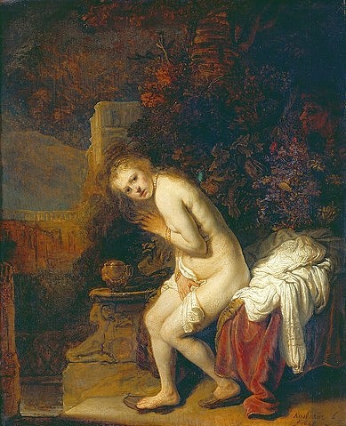 Rembrandt van Rijn, Susanna im Bade. 1636 (Rembrandt van Rijn,1606-1669,Den Haag,Mauritshuis,17. Jahrhundert,Rembrandt,Rembrandt van Rijn)