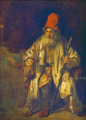 Rembrandt van Rijn (Nachfolge), Der Alte mit der roten Mütze. (o.J.) (Berlin,Gemäldegalerie,Rembrandt van Rijn (Nachfolge),Öl auf Leinwand,Rembrandt van Rijn,Rembrandt,Rembrandt Nachfolge,Umkreis,17. Jahrhundert,Mann,alt,alter Mann,rot,Stock)