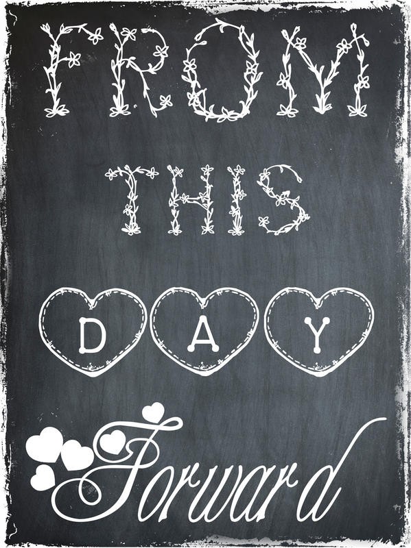 Sheldon Lewis, ALWAYS AND FOREVER II (Liebe, Valentinstag, Tafel, Herzen, Kalligrafie, Inspiration, Treppenhaus, Schlafzimmer, Grafik, Wunschgröße, schwarz/weiß)