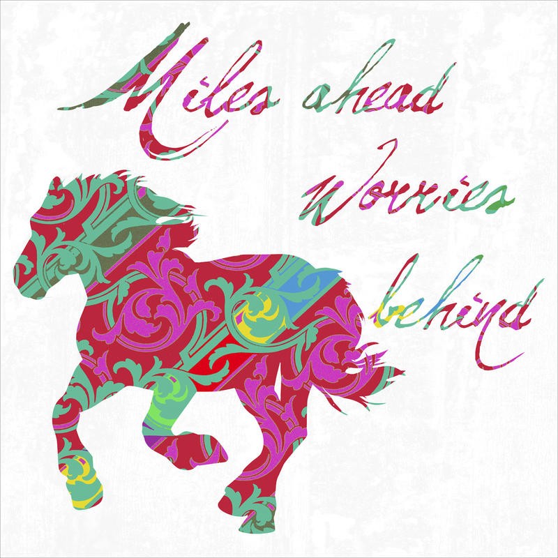 Sheldon Lewis, BOHO HORSE I (Pferd, Galopp, Pop Art, Inspiration, Motivation, modern, Leuchtfarben, Jugendzimmer, Wohnzimmer, Treppenhaus, Grafik, Wunschgröße, pink/bunt)