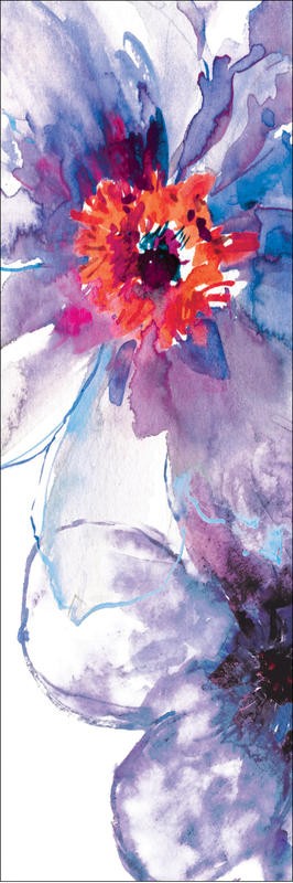 Victoria Brown, INFUSION PANEL II (Blumen, Blüten, Blütenblätter, modern, Treppenhaus, Schlafzimmer, Wohnzimmer, Wunschgröße, Malerei, Aquarell, bunt)