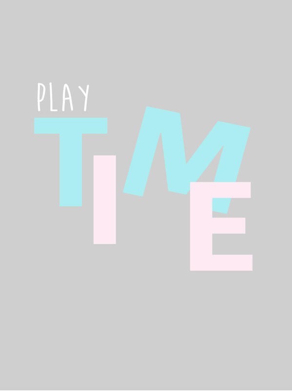 Victoria Brown, KIDS TYPO II (Buchstaben, Zeit, spielen, Spielzeit, Typografie, Herz, Grafik, Kinderzimmer, Treppenhaus, Wunschgröße, bunt)