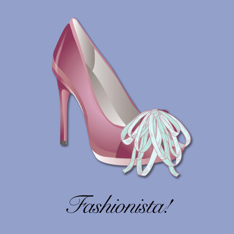 Victoria Brown, FRESH FASHION II (Schuh, Mode, High Heels, Schleife, Pfennigabsatz, Chic, Grafik, Jugendzimmer, Treppenhaus, Wohnzimmer, Wunschgröße, rosa)
