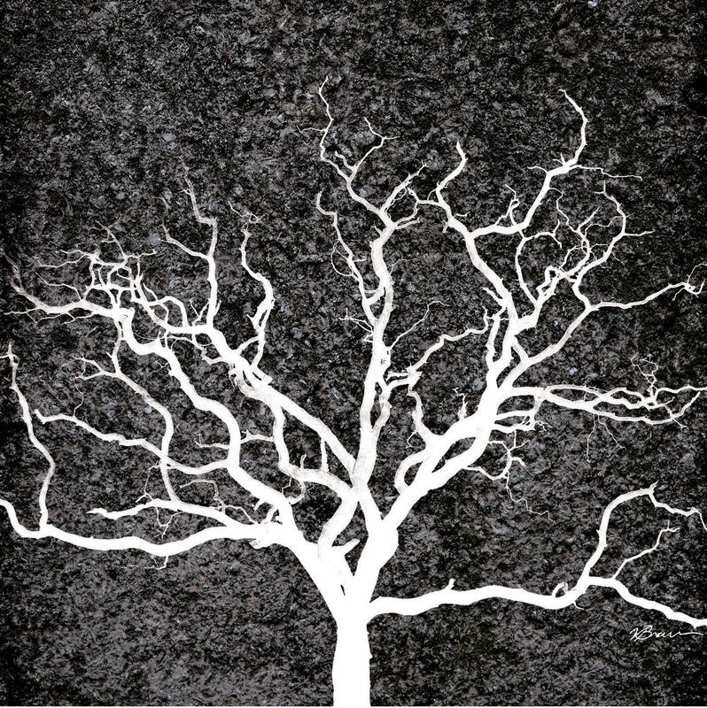 Victoria Brown, NORDIC SPIRIT I (Baum, kahl, Äste, Geäst, knorrig, düster, gespenstig, Wunschgröße, Wohnzimmer, schwarz/weiß)