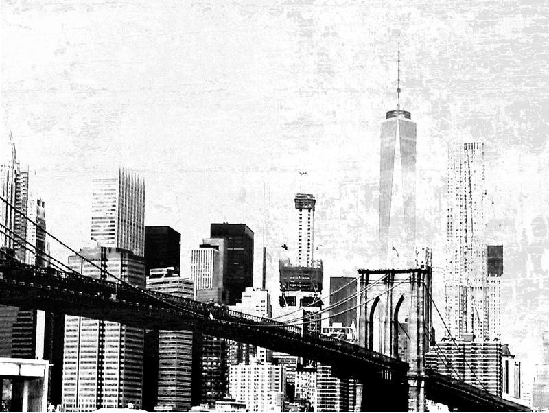 Xx, BIG APPLE IN GREY (New York, Skyline, Brooklyn Bridge, Architektur, Nostalgie, Fotokunst, Wunschgröße, Wohnzimmer, Treppenhaus, Büro, schwarz7weiß)