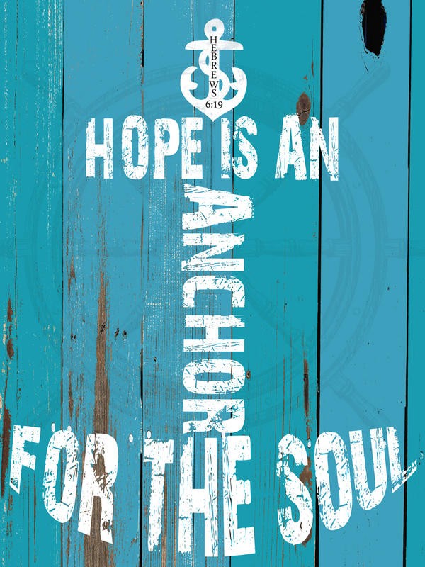 Sheldon Lewis, FOR THE SOUL (Schild, maritim, Hoffnung, Holzpanele, shabby, Retro, Motivation, Typografie, Inspiration,  Wunschgröße, Grafik, Badezimmer, Treppenhaus, blau/weiß)