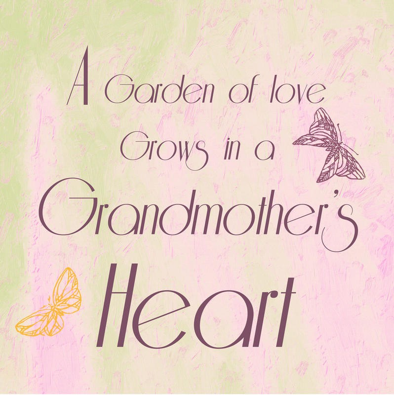 Sheldon Lewis, GRANDMOTHERS HEART I (Homage Großmutter, Lebensweisheit, Schmetterlinge, Typologie, Gruß, Treppenhaus, Grafik, Wunschgröße, rosa)