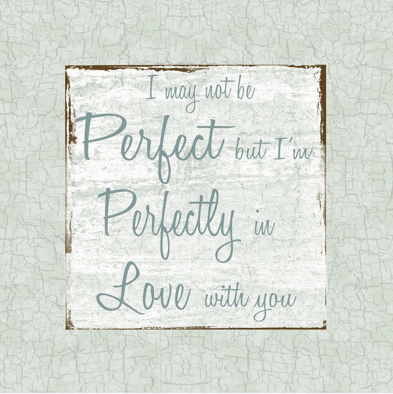 Sheldon Lewis, PERFECT I (Inspiration, Motivation, Liebe, Liebeserklärung, Kalligrafie, Jugendzimmer, Wohnzimmer,  Wunschgröße, Grafik, grau/blau)