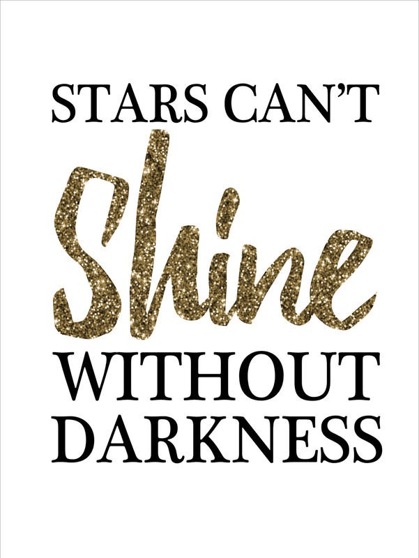 Victoria Brown, SPARKLE I (Lebensweisheit, Spruch, Inspiration, Motivation, Sterne, Licht und dunkel, Typografie, Grafik, Wunschgröße, Treppenhaus,)