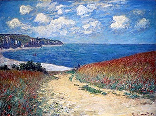 Claude Monet, Strandweg zwischen Weizenfeldern bei Pourville. 1882 (Monet,Claude,1840-1926,Christie's Images Ltd,Frankreich,Sommer,Wege,Felder,Monet, Claude 1840-1926, französischer,Impressionismus,französisch)