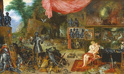 JAN BRUEGHEL DER ÄLTERE, Allegorie des Gefühls. (Ausgeführt mit Peter Paul Rubens). 1617 (Madrid,Museo del Prado,Brueghel d.Ä.,Jan,1568-1625,Brueghel d.Ä., Jan Brueghel,Brueghel der Ältere,Rubens,17. Jahrhundert,Allegorie,allegorisch,Rüstungen,Rüstung,Venus,Amor,fühlen,Sinn,Tastsinn,Sinne)