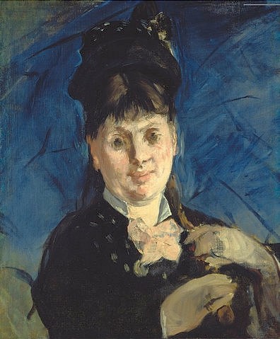 Édouard Manet, Frau mit Regenschirm. Um 1875 (Frau, Regenschirm, Portrait, Bürgertum, Impressionismus, Wohnzimmer, Klassiker, Wunschgröße, bunt,)