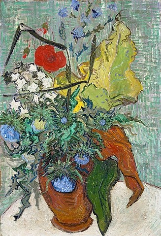 Vincent van Gogh, Vase mit Wildblumen. (Gogh,Vincent van,1853-1890,Christie's Images Ltd,Blumenstillleben,Gogh, Vincent van 1853-1890,Wildblumen,Strauss,Strauß)