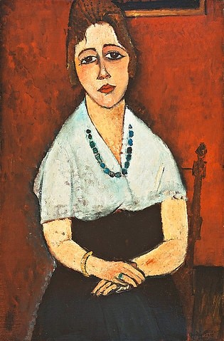 Amadeo Modigliani, Junge Frau mit Halskette (Elena Picard). 1917 (Christie's Images Ltd,Modigliani,Amadeo,1884-1920,Öl auf Leinwand,Copyright ? Christie's Images Ltd / Photo ? Christie's Images Ltd,Frauen, Junge,Frauen,Modigliani, Amadeo 1884-1920)