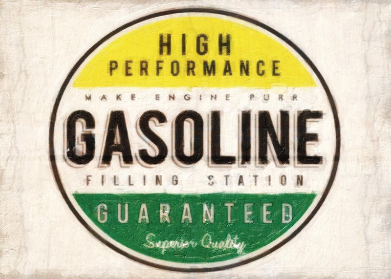 Taylor Greene, HIGH PERFORMANCE (Werbung, Benzin, Schild, Tankstelle, Typografie, Treppenhaus, Bar,  Grafik, Wunschgröße, bunt)