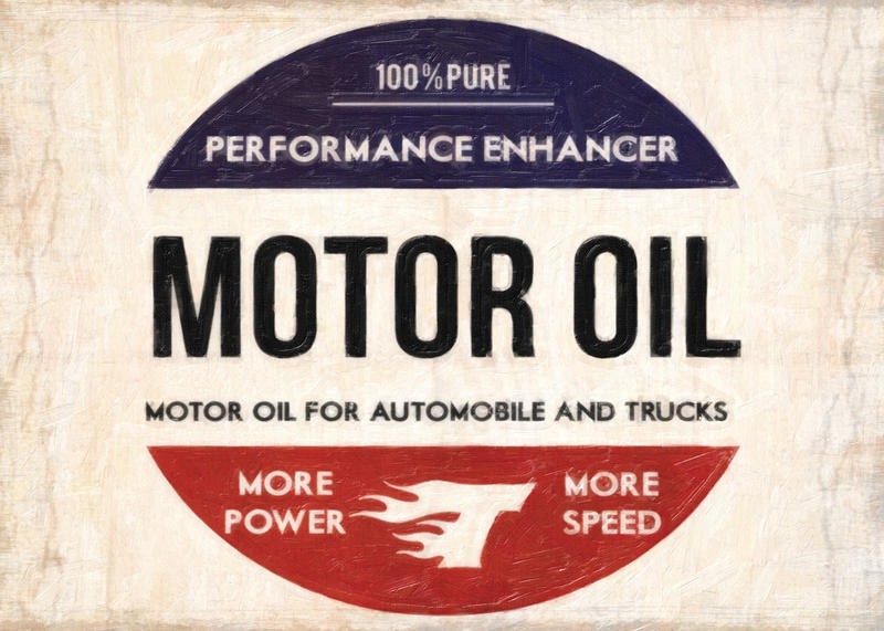 Taylor Greene, MOTOR OIL (Werbung, Motoröl, Öl, Schild, Tankstelle, Typografie, Treppenhaus, Bar,  Grafik, Wunschgröße, bunt)