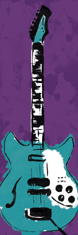 Jr. Enrique Rodriquez, ELECTRIC GUITAR II (Gitarre, E-Gitarre, Rock, Musik, Instrument, modern, Pop-Art, Jugendzimmer, Wohnzimmer, Wunschgröße, Malerei, bunt)