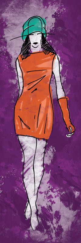 Jr. Enrique Rodriquez, RUNWAY MODEL II (Frau, Mode, Kleid, modern, frech, jung und wild, Pop-Art, Jugendzimmer, Wohnzimmer, Wunschgröße, Malerei, bunt)