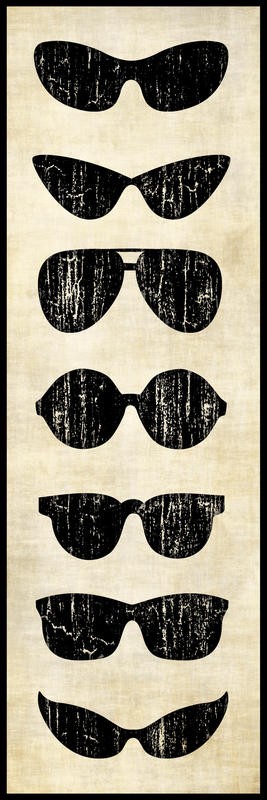 Kristin Emery, GLASSES (Brillen, Sonnenbrillen, Brillenmodelle,  Grafik, Optiker, Wohnzimmer, Treppenhaus, schwarz/weiß)