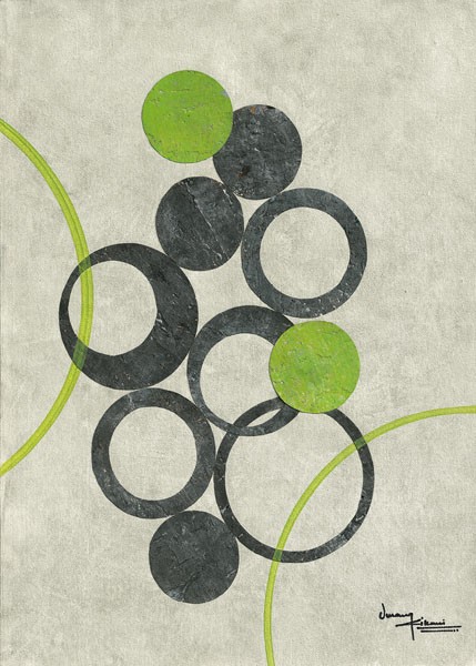 Umang Kikani, CIRCLE GRAPHICS I (Abstrakt, Malerei, geometrische Formen, Kreise, Kringel, Linien, Wohnzimmer, Treppenhaus, Arztpraxis, Wunschgröße, bunt)