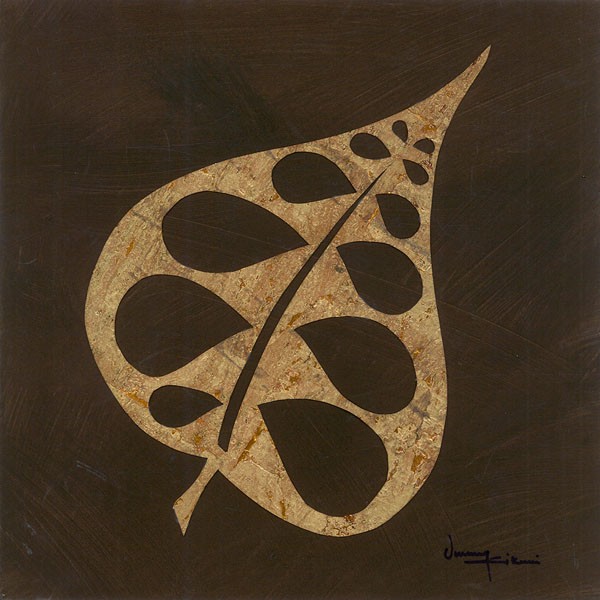 Umang Kikani, EXOTIC LEAF I (Blatt, Herbst, modern,  Wohnzimmer, Treppenhaus, Malerei, Wunschgröße, bunt)