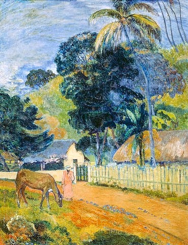 Paul Gauguin, Landschaft auf Tahiti. 1899. (Gauguin,Paul,1848-1903,Moskau,Puschkin-Museum,Südsee,Gauguin, Paul 1848-1903)