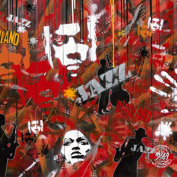 Möga, JAZZ GRAFFITY (Graffity, Sprayer, Pop, Comic, explosiv, modern, grell, Wild,  Typographie, Wandmalerei, Wunschgröße, Jugendzimmer, bunt)