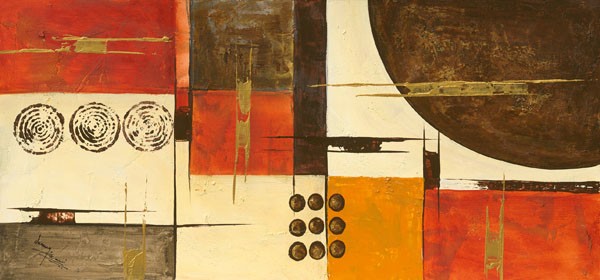 Umang Kikani, SPHERE ASCENDANCE II (Abstrakt, Malerei, geometrische Formen, Kreise, Rechtecke,  Wohnzimmer, Treppenhaus, Arztpraxis, Wunschgröße, bunt)
