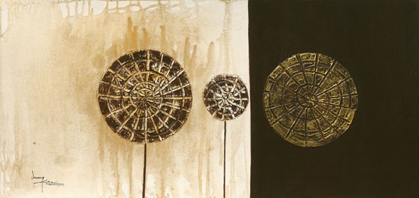 Umang Kikani, LOLLIES II (Abstrakt, Farbfelder, Lollis, Dauerlutscher, modern, Büro,  Wohnzimmer, Treppenhaus, Malerei, Wunschgröße, grau /beige)