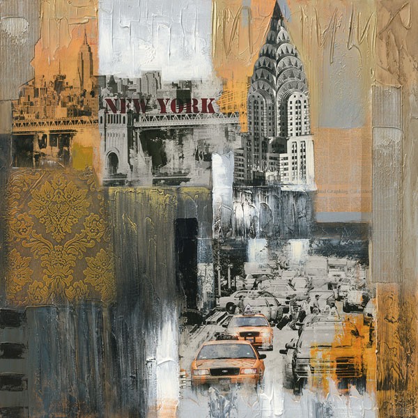 Pax, EMPIRE STATE BLDG (New York, Städte, Metropole, Empire, Collage, modern, Sehenswürdigkeiten, gelbes Taxi, modern, Wohnzimmer, Jugendzimmer, Wunschgröße, bunt)