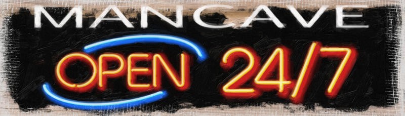 Taylor Greene, 24/7 II (Leuchtreklame, Werbung, Männersache, Club, Typografie, Bar, Kneipe, Grafik, Wunschgröße, bunt)