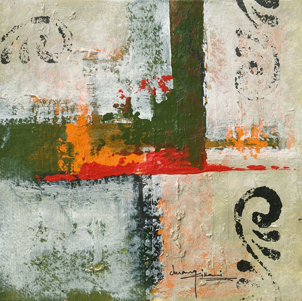 Umang Kikani, CAPRICIOUS I (Abstrakt, Farbfelder, Ornamente, modern,  Wohnzimmer, Treppenhaus, Malerei, Wunschgröße, bunt)