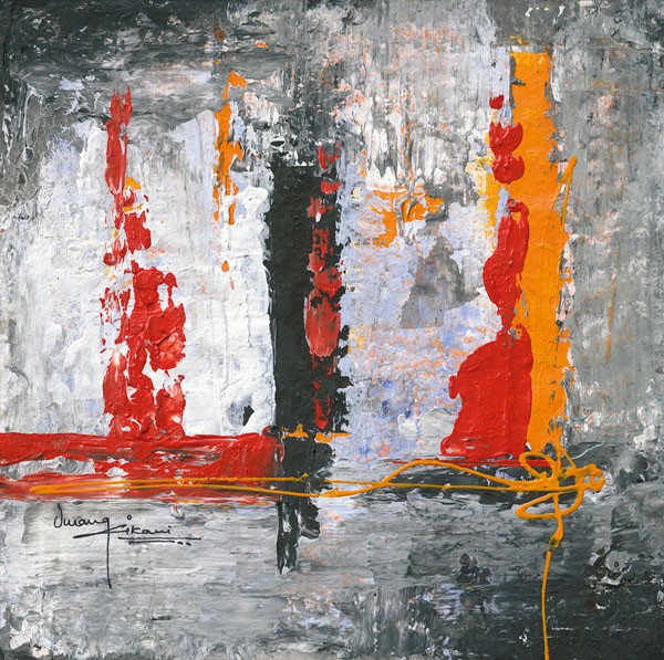 Umang Kikani, URBAN HUMANITY II (Abstrakt, Farbfelder, Ornamente, modern,  Wohnzimmer, Treppenhaus, Malerei, Wunschgröße, bunt)