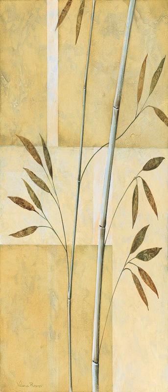 Valerie Prosnov, Bamboo IV (Bambus, Zweige, geometrische Muster, Rechtecke, Farbfelder, modern, asiatisch, Treppenhaus, Wohnzimmer, Wunschgröße, beige)